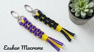 Stylish Two-Color Macram&eacute; Keychain DIY