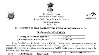 IndraGandhi Centre for Atomic Research-IGCAR, ECIL, Railway, BEL | Jobs | Multiple Dept | Date- 2024