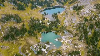 Twin lakes, Monashees, Canada, BC Drone footage 4k