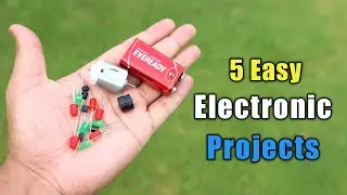 TOP 5 Easy Electronic Projects  ( 2021 ) | Electronic Projects by Using LED, DC Motor and Transistor