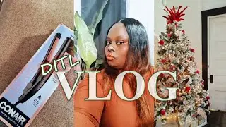 VLOGMAS| BACK TO MYSELF+I MOVED THE TREE+BANK RUN+NEW FLAT IRON #fyp #vlogmas #conair