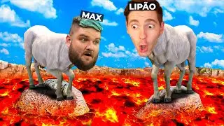LIPÃO E MAX jogando como uma CABRA NA LAVA! - Goat Simulator 3