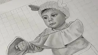 let's draw a quite baby girl portrait challenge| part -2