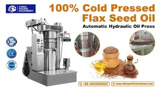 100% Cold Pressed Flaxseed Oil Press Machine|Automatic Hydraulic Flaxseed Oil Making Machine
