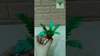 diy miniature plant with paper for Barbie doll #shorts #arismatoys #dollhouse