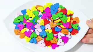 Colorful Wooden Heart Buttons with 2 Holes Love Heart Shaped Wood Craft Buttons Embellishments