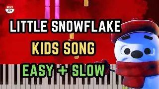 🎹 Little Snowflake - Nursery Rhyme - Kids' Song - SLOW + EASY Piano and Keyboard Tutorial + LYRICS