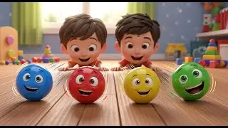 Four Little Toy Marbles Roll Roll Roll | Nursery Rhymes for Kids & Baby Songs