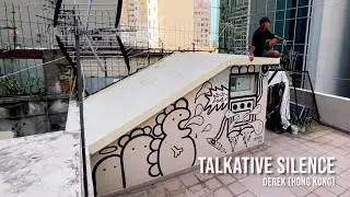 Talkative Silence &mdash; Rooftop Mural by OEREK (Hong Kong) &mdash; Internal Use Only