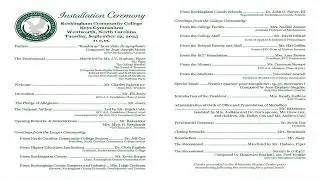 Rockingham Community College Presidential Installation Ceremony