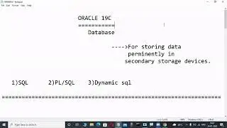 ORACLE 19c tutorials  by Mr. Murali Sir