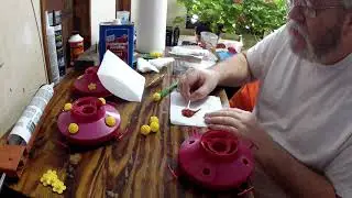 Installing Hummingbird Feeder Bee Guards
