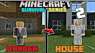 I made an mordern house in Minecraft pe 1.19  survival series in hindi #2