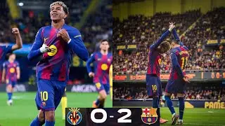 Villareal vs Barcelona 0-2 Laliga highlights 2025 | Raphinha goal | Lamine Yamal goal