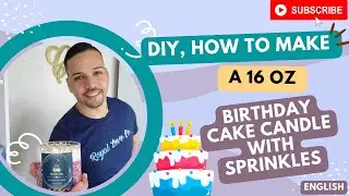How to make Birthday Scent Candle with Sprinkles DIY Candle Making Tutorial step by step Cake Candle