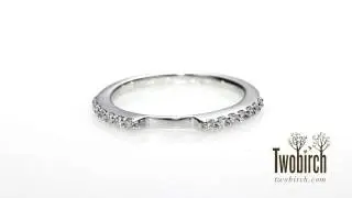 Notched Wedding Band for Halo Engagement Ring - TwoBirch -