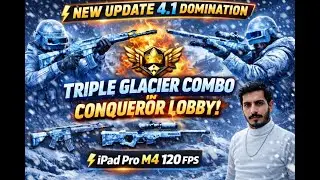 WINTER MAP + GLACIER GUNS ❄️ Crazy FIGHTS | conqueror lobby iPad Pro M4 120 FPS BGMI|RP GIVEAWAY|
