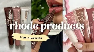 Rhode Peptide Lip Tint Haul | AliExpress Finds 💄 Jelly Bean, Salty Tan, Peach Pit & Espresso Review