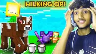 Minecraft But Milking Cows Gives Op ITEMS 😰 Minecraft Pocket Edition 🔥
