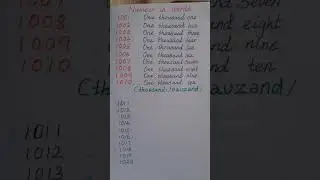 1001 to 1010  in words
