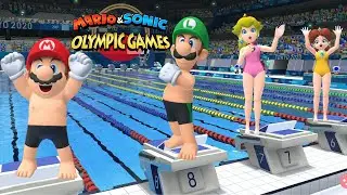 Swimming 100m Very Hard Gameplay Mario & Sonic At The Olypic Games Tokyo 2020 Mario & Bowser Daisy +