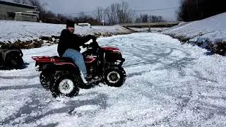 Riding Atv's on ice.. crash