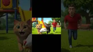 😹 Two Funny Cats Catch a Chicken | Cartoon Comedy Chase Scene 🐱🐔😂#shorts