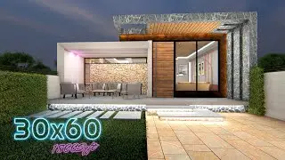 Проект одноквартирного дома 30x60 футов | Одноуровневая открытая планировка, обеспечивающая свободное пространство | ID-156