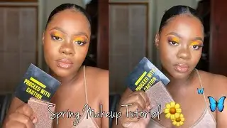 Spring Makeup Tutorial| Yellow Eyeshadow | Woc | Dark skin & Brown Skin Friendly