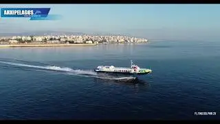 Flying Dolphin 29 Departure from  Port of Piraeus (Greece)  AERIAL DRONE VIDEO 4K