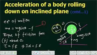 Lecture 43 | Acceleration of a body rolling down on inclined plane
