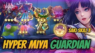 HYPER MIYA NATURE + FULL SQUAD GUARDIAN STILL STRONG AFTER NERF | SAKI 3 | MAGIC CHESS MLBB