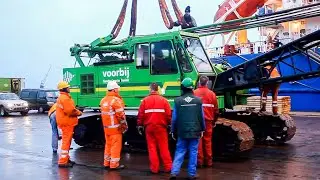 Loading cranes BBC Pacific in America harbor for transport to Russia