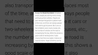 Short essay  on Road Accident//Road Accident essay in english//#essay #english #englishcomposition