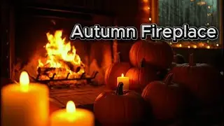 Jazz Cozy Autumn Fireplace 🎃 Relaxing Fall Ambience