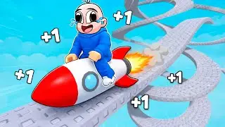 ESCAPA en COHETE con +1 de VELOCIDAD en ROBLOX! 🏍️ 😱 BEBE NOOB