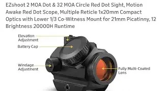 Распаковка и обзор коллиматорного прицела EZshoot 2 MOA Dot & 32 MOA Circle Red Dot.