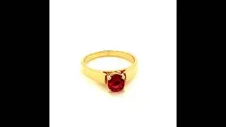 Coruscating 0.71 Carat Oval Shaped Red Spinel Ladies Ring Set in 14 Karat Yellow Gold