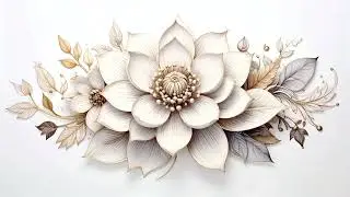 4K Frame TV Art | Elegant White & Gold Floral Masterpiece | Luxury White Lotus Frame TV Background |