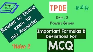 MCQ - TPDE - Fourier Series - Definition and important topic