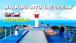 Walking Into the Ocean 🌊 | Golden Evening Seaside Walk at Gold Coast, Australia #travelshorts