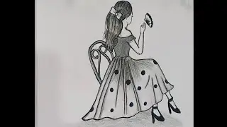 How to Draw Sitting Girl on Chair With Butterfly Step by Step #viral #trending #sketch #art 
