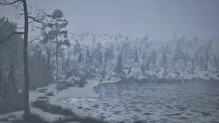Winter Beach Ambience | Snowy blizzard | Relaxing Ocean Sound for Sleep Sounds