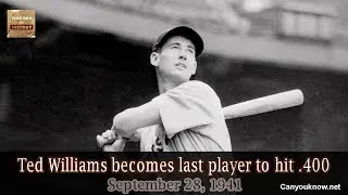 Ted Williams is the last player to hit  400 SEPTEMBER 28 1941