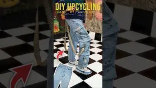 Easy Upcyle Project: Pants 👖 to Cargo Pant + Straps #diy #upcycling #fashion #denim