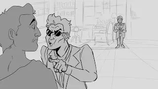 Crowley with Scrooge McDuck lines// Good Omens Animatic