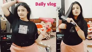 Hair Straightening And Hair Dry After Bath || Indian house wife  #Daily vlog