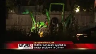 Girl hospitalized after tractor accident