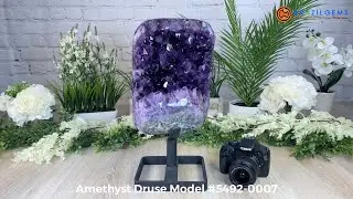 Super Quality Amethyst Druse on rotating stand, 27.03 lbs & 14.75