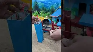 Mini Tractor Cement Column Filling | DIY Construction Model | Satisfying Work #shorts